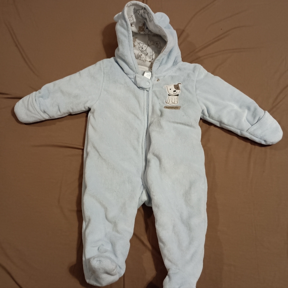 Carter's Baby‎ Boy Fleece Blue Bunting Winter Zip-Up Snow Suit